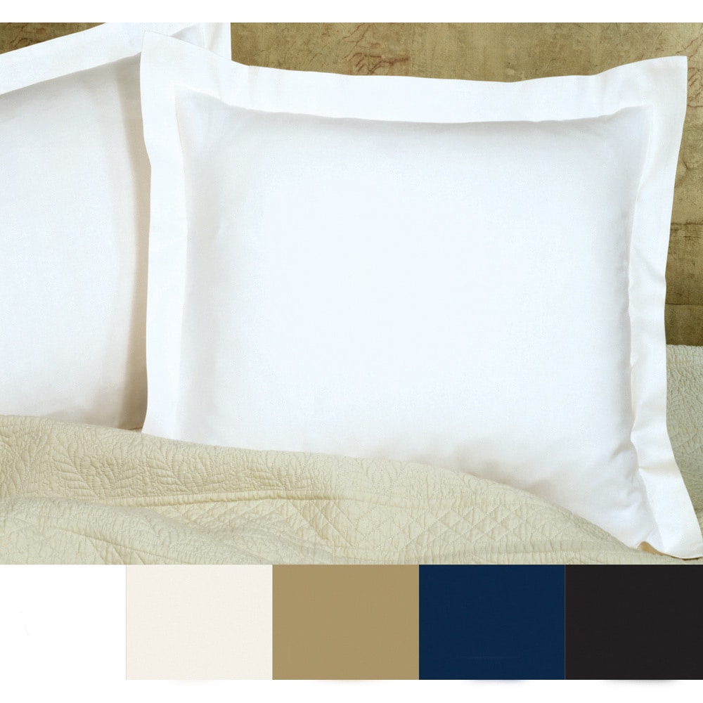 Levinsohn Luxury Hotel Tailored Pillow Sham White with White Baratta Stitched Hem European 2 Pack 