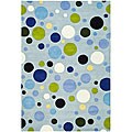Safavieh Handmade Bubblegum Light Blue/ Multi N. Z. Wool Rug - 7'6 x 9'6