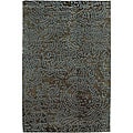 Hand-knotted Abstract Design Wool Area Rug - 2 '6 x 10'