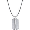 Men's Tungsten/ Stainless Steel 1/10ct TDW Diamond Dog Tag Necklace