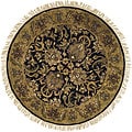Safavieh Handmade Traditions Black/ Light Brown Wool Rug - 3'6" x 3'6" round