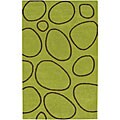 Alliyah Handmade Green New Zealand Blend Wool Rug - 8' x 10'