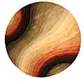 Hand-tufted Wool Contemporary Abstract Desertland Rug - Multi - 6' Round