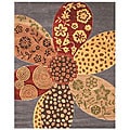 Hand-tufted Wool Red Contemporary Floral Napa Rug (8'9 x 11'9)