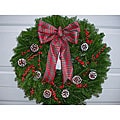 Winterberry 24-inch Fresh Balsam Wreath