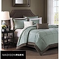 Madison Park Cascade Blue 6 piece King size Duvet Cover Set Compare 