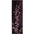 Hand-tufted Contemporary Lavish Plum Abstract Area Rug - 2'6 x 8'