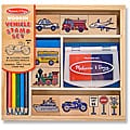 Melissa & Doug Vehicle Stamp Set with Stamp Pad and Coloring Pencils