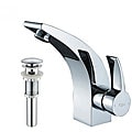 Kraus Illusio Single Lever Basin Faucet and Pop Up Drain with Overflow Chrome