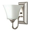 One Light Satin Nickel Bath Sconce