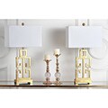 Safavieh Lighting 28.75-inch Greek Key Antiqued Gold Table Lamp (Set of 2) - 16" x 9" x 29"