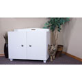 FurHaven White Bench Hidden Kitty Litter Box Enclosure