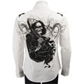 Do Denim Mens Embroidered Skull Woven Shirt