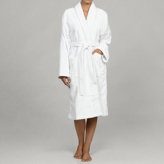 Unisex Pure White Rayon from Bamboo Spa Bath Robe