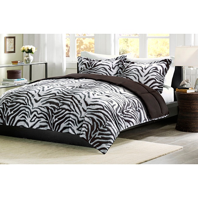 Shop Zebra Full/Queen-size Down Alternative 3-piece Comforter Set ...