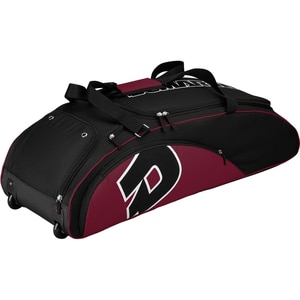 Demarini Red Vendetta Wheel Bag (RedBrand Wilson/DemariniExtra large main equipment compartmentVented shoe pocketInsulated water bottle pocket and side pocket for accessoriesSeparate bat compartment holds up to 6 batsTote style adjustable padded shoulder