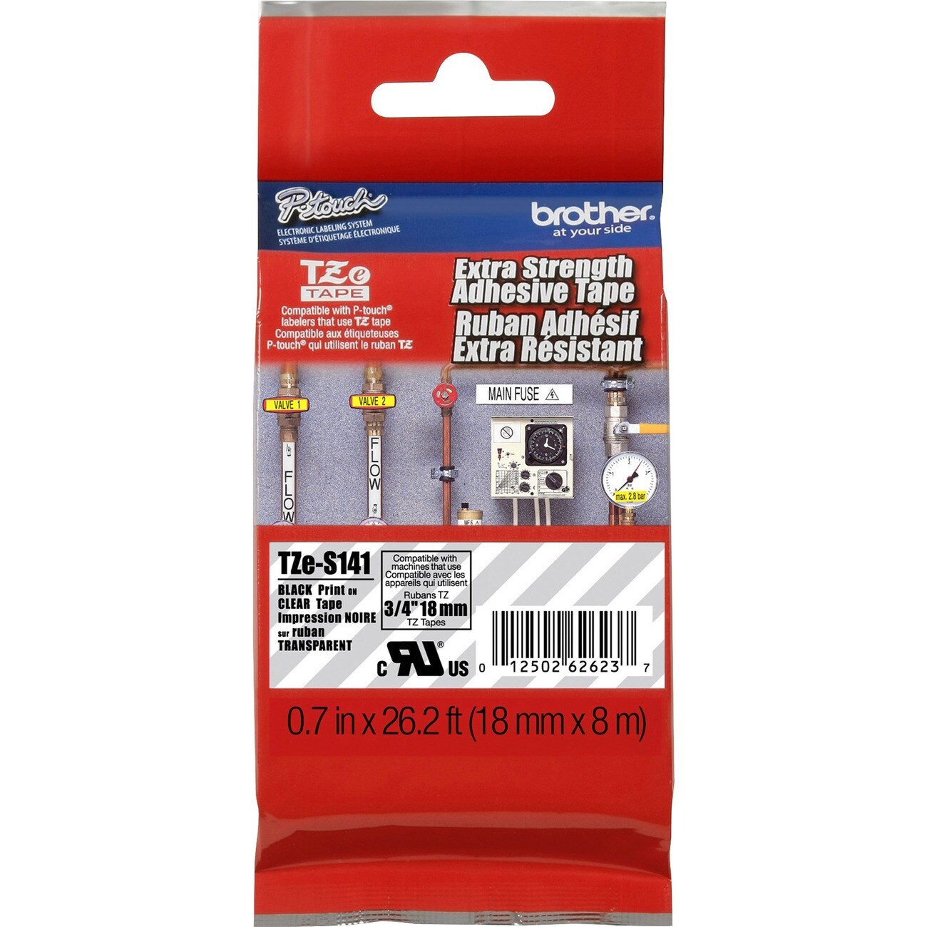 Brother TZ Series Black-on-Clear Industrial Tape