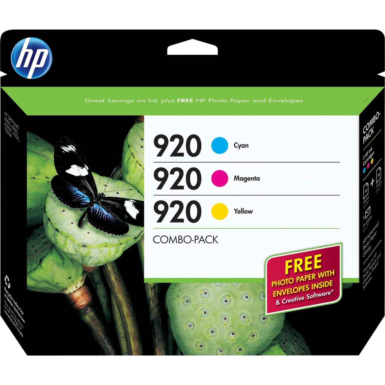 HP 920 Combo-pack Ink Cartridge - Cyan, Magenta, Yellow