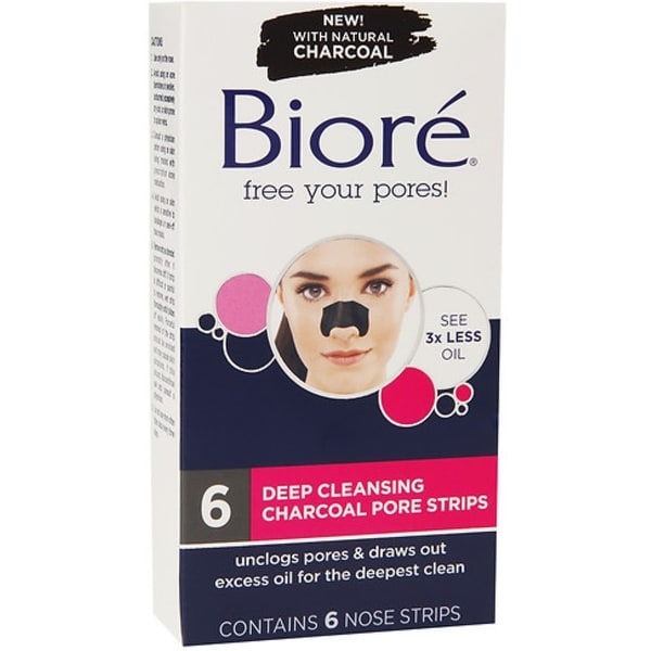 Biore Deep Cleansing Pore Strips, Charcoal 6 ea