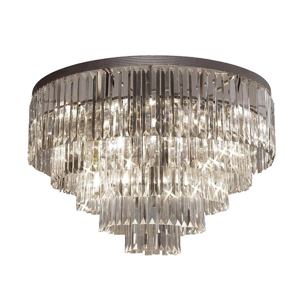 Palladium Empress Crystal Glass Fringe 5 -Tier Chandelier Lighting Flush Chandelier Lighting