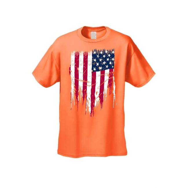 Shop Men S Patriotic T Shirt Painted Usa American Flag Red White