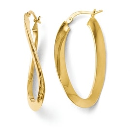 Fremada 10k Yellow Gold Polished Twisted Oval Hoop Earrings - 16084131 ...