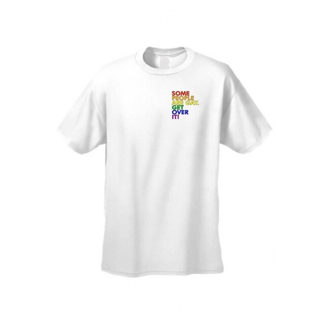 Men's T-Shirt Some People Are Gay Get Over It Flag LGBT Pride Unisex