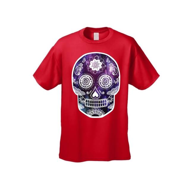 Shop Men S T Shirt Funny Sugar Skull Purple Galaxy Hipster Day Of
