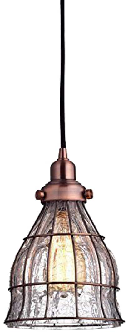 Antique copper cracked glass vintage industrial ceiling lamp light