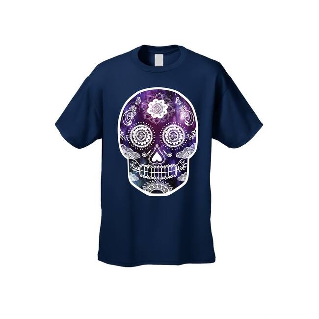 Shop Men S T Shirt Funny Sugar Skull Purple Galaxy Hipster Day Of