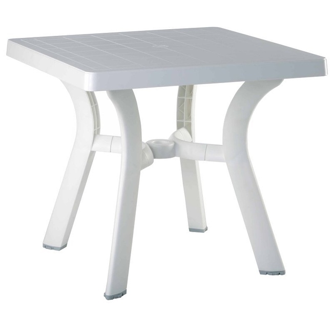 Viva Resin Square Dining Table 31 Inch (White) (29"H x 31"W x 31"D)