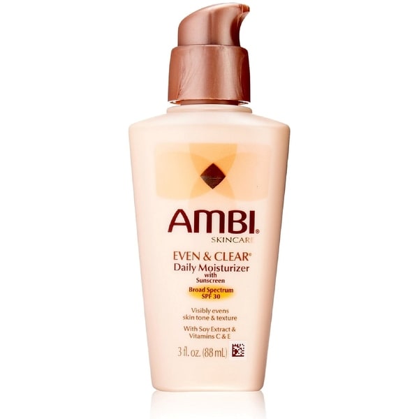 Ambi Skin Care Even & Clear Daily Moisturizer SPF 30 3 oz Free