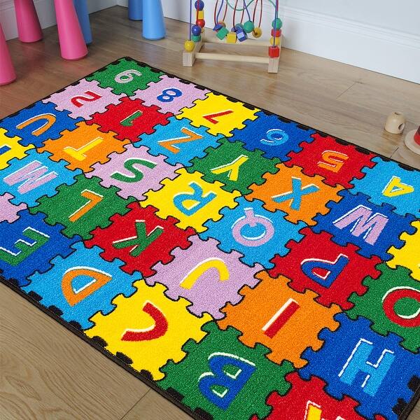 Allstar Kids Baby Room Area Rug A Z 1 9 Learn Abc Alphabet Puzzle Bright Colorful Vibrant Colors 3 X 4 10 Multi 11707038 Allstar Kids Baby Room Area Rug A Z