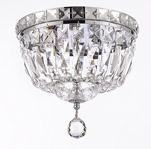 French Empire Empress Crystal Flush Basket Chandelier Lighting