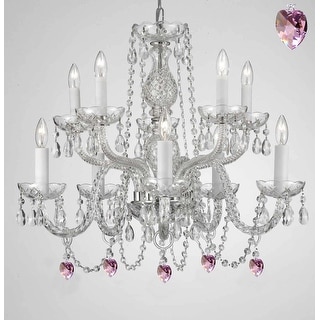 Empress Crystal Chandelier Lighting With Pink Crystal - Chandeliers For Bedrooms by Overstock.com