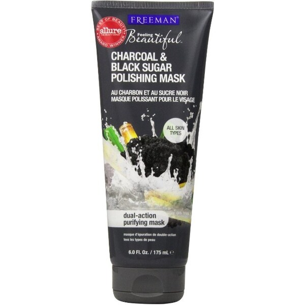 Freeman Feeling Beautiful Facial Polishing Mask, Charcoal & Black Sugar 6 oz