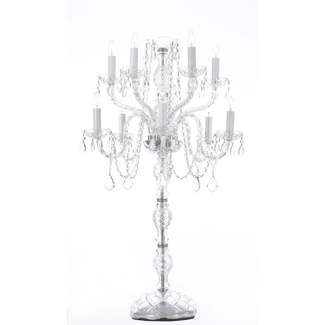 Set Of 5 Wedding Crystal Candelabra Centerpieces 10 Lights On Sale Overstock 11629944