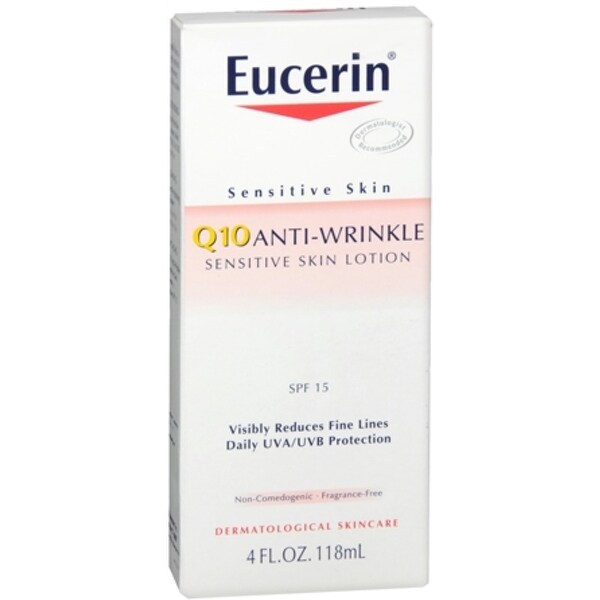 Shop Eucerin Q10 AntiWrinkle Sensitive Skin Lotion SPF 15 4 oz Free