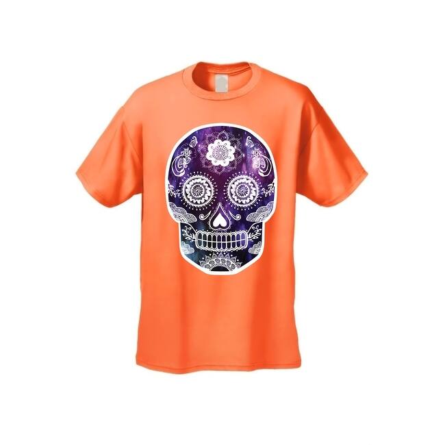 Shop Men S T Shirt Funny Sugar Skull Purple Galaxy Hipster Day Of