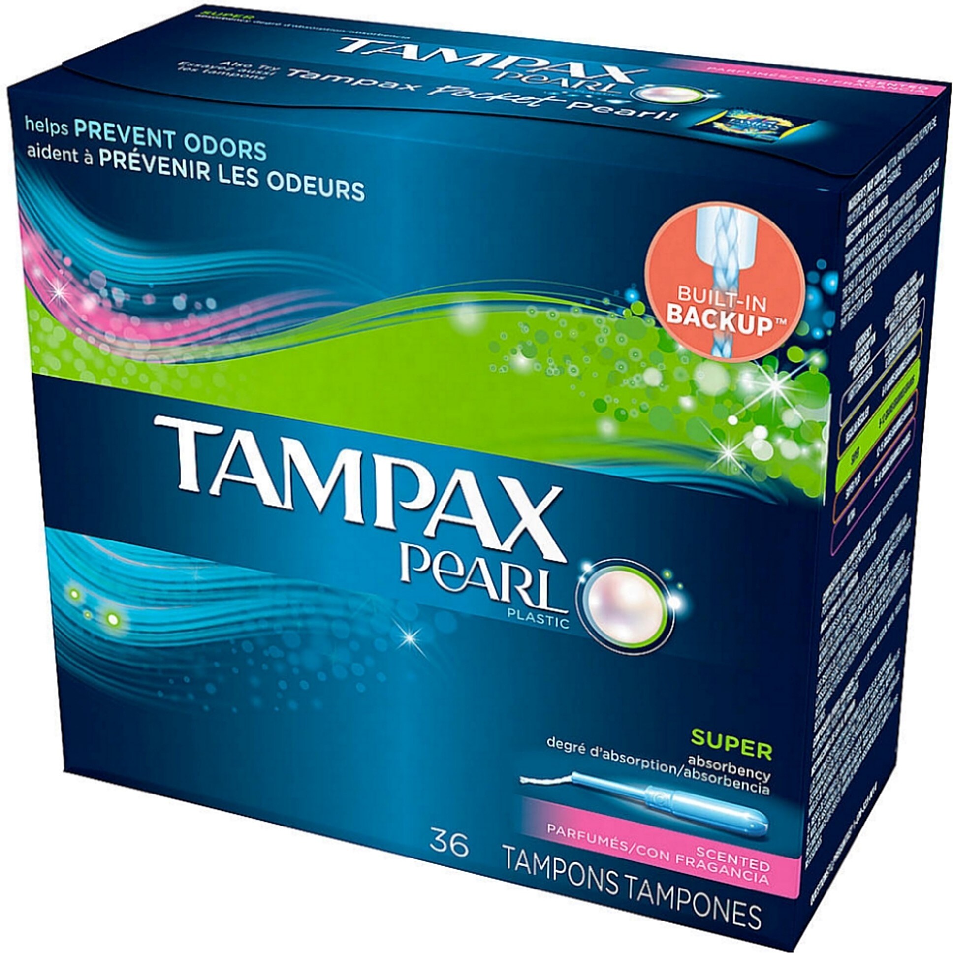 Shop Tampax Pearl Plastic Super Absorbency Tampons Fresh Scent 36