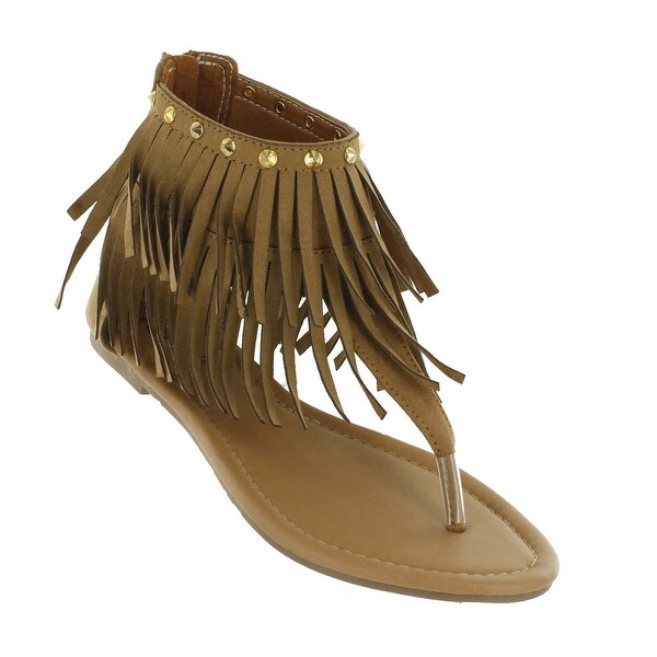 Red Circle Footwear Women's 'Antigua' Fringe Sandal