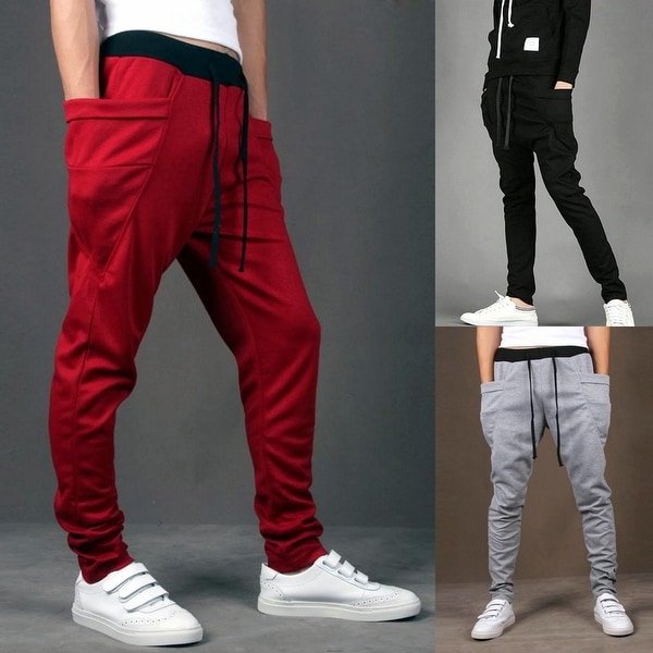 Shop Mens Casual Jogger Dance Sportwear Baggy Harem Pants Slacks ...