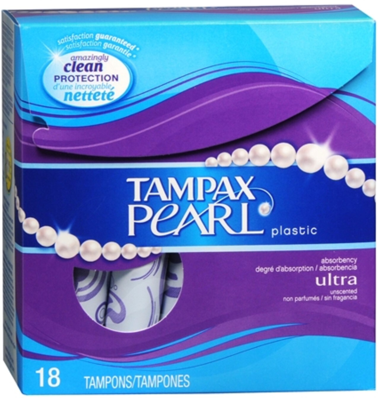 Shop Tampax Pearl Plastic Tampons Ultra Unscented Ultra Absorbency