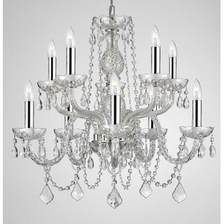 Plug In Empress Crystal Chandelier Lighting With Chrome Sleeves - Chandeliers For Bedrooms by Overstock.com