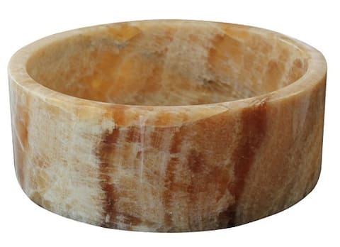 Cylindrical Natural Stone Vessel Sink - Honey Onyx