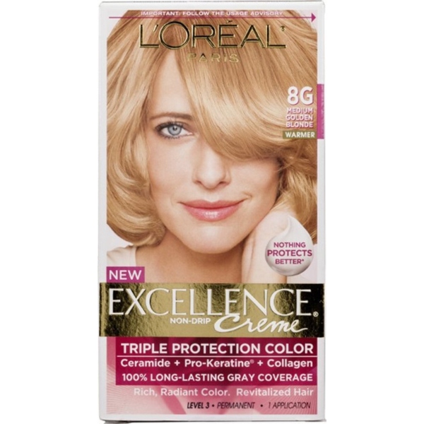 Loreal Paris Excellence Creme Haircolor Medium Golden Blonde 8g Warmer