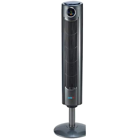 Arctic-Pro Digital Screen Tower Fan With Remote Control, Dark Gray, 42-Inches