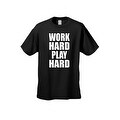 Men's T-Shirt Funny Work Hard Play Hard Workout Gym Bodybuilding Unisex ...