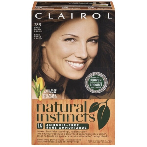 Clairol Natural Instincts Hair Color 28B Dark Warm Brown ...