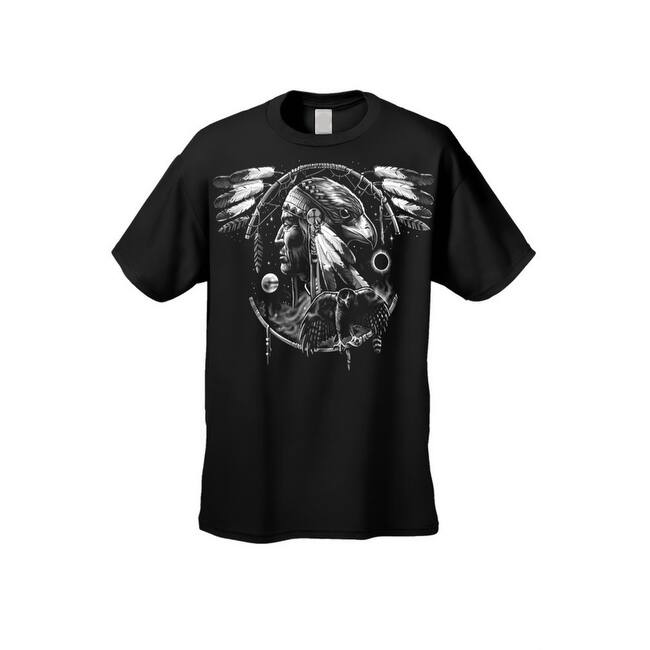 Shop Men S T Shirt Dreamcatcher Indian Native American Hawk Day Night Wings Tee Overstock 11599560